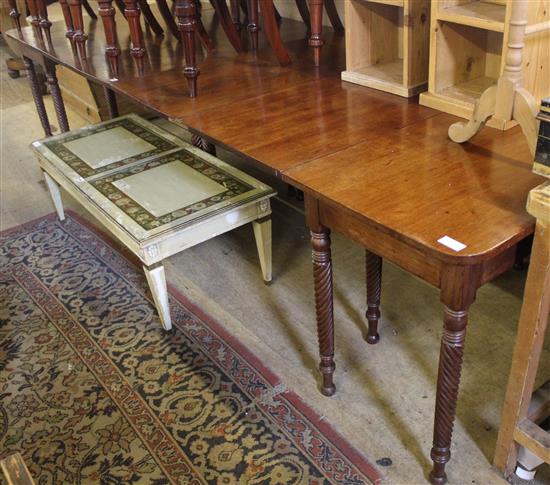 George IV mahogany extending dining table, W.3ft 8.5in., Extended length 10ft 5in(-)